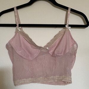 Elegant Pink Lace Bralette